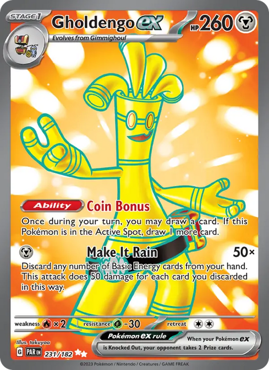 Gholdengo ex Holo 231/182 Paradox Rift Pokémon Card