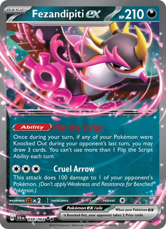 Fezandipiti ex Holo 038/64 Shrouded Fable Pokémon Card