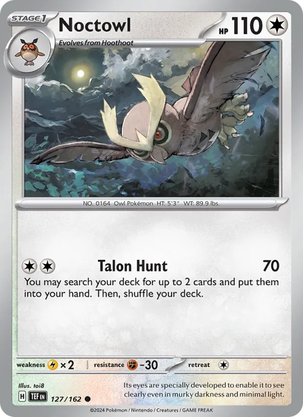 Noctowl Normal 127/162 Temporal Forces Pokémon Card