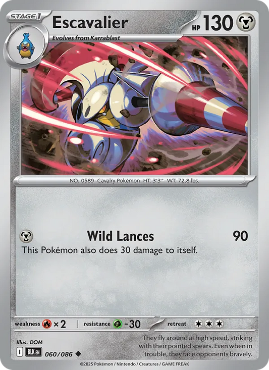 Escavalier Normal 060/86 Black Bolt Pokémon Card