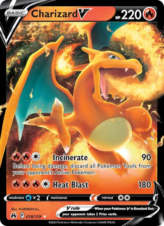 Charizard V Holo 018/159 Crown Zenith Pokémon Card