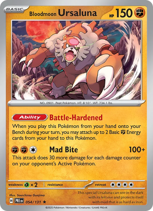 Bloodmoon Ursaluna Holo 054/131 Prismatic Evolutions Pokémon Card
