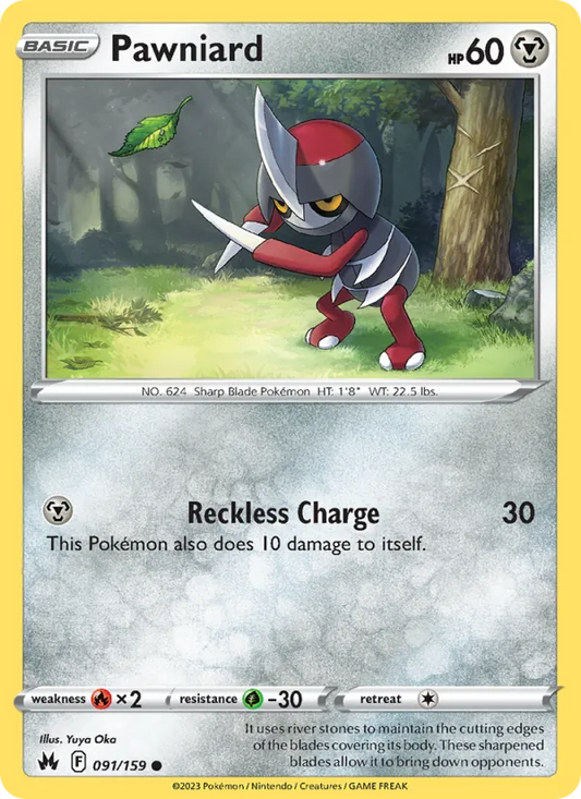Pawniard Normal 091/159 Crown Zenith Pokémon Card