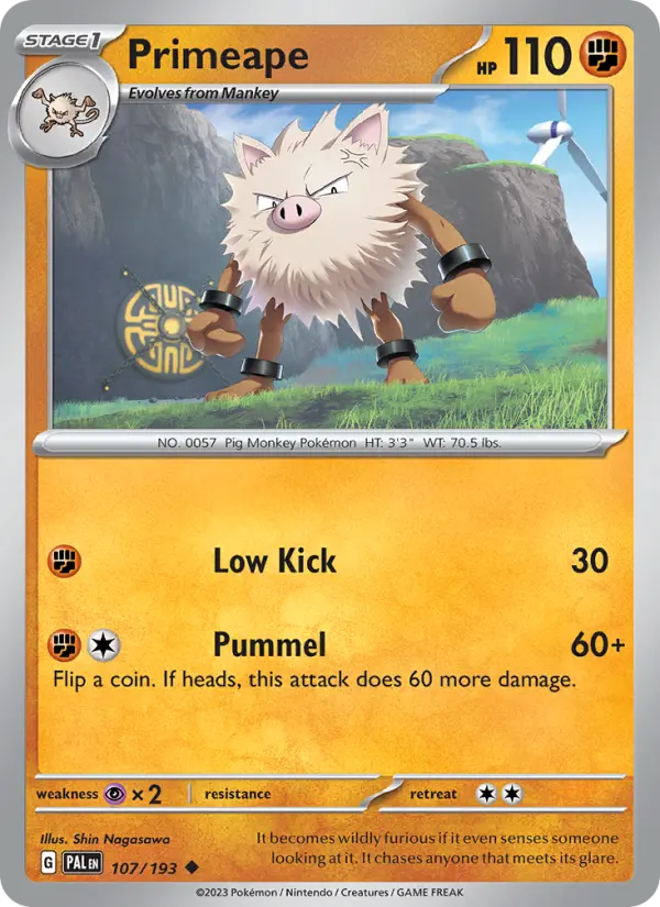 Primeape Non-Foil 107/193 Paldea Evolved Pokémon Card