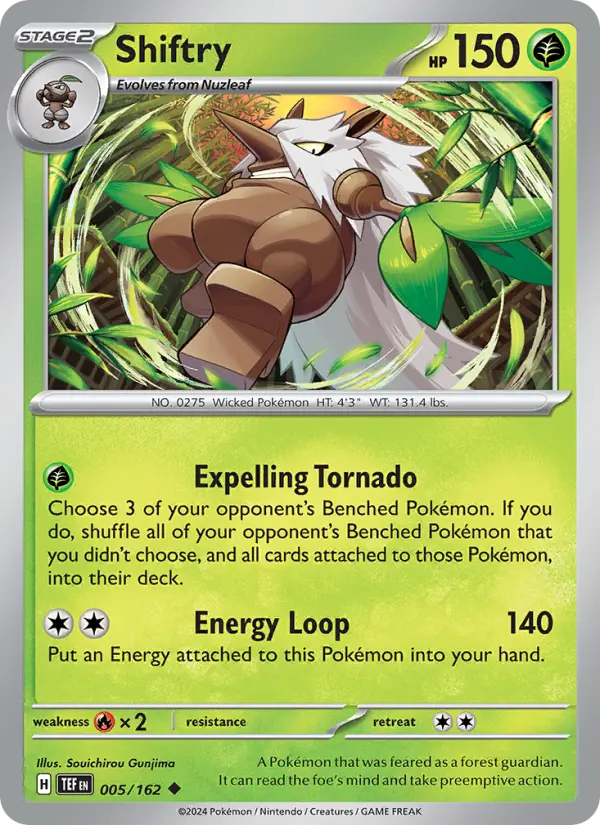 Shiftry Reverse Holo 005/162 Temporal Forces Pokémon Card