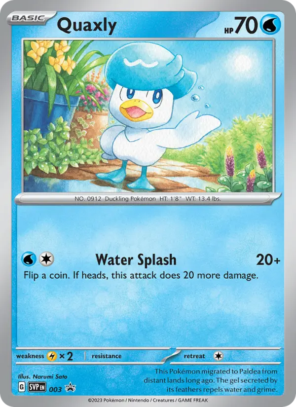 Quaxly Non-Foil 003/225 SVP Black Star Promos Pokémon Card