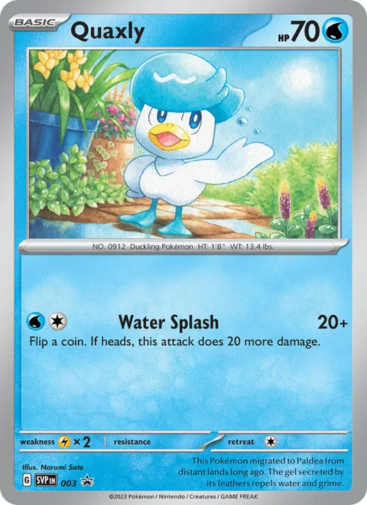 Quaxly Non-Foil 003/225 SVP Black Star Promos Pokémon Card