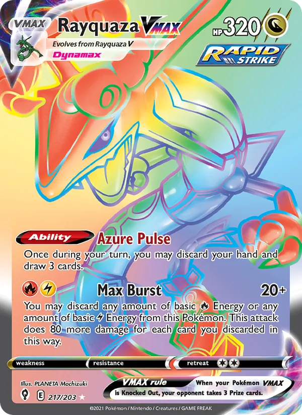 Rayquaza VMAX Holo 217/203 Evolving Skies Pokémon Card