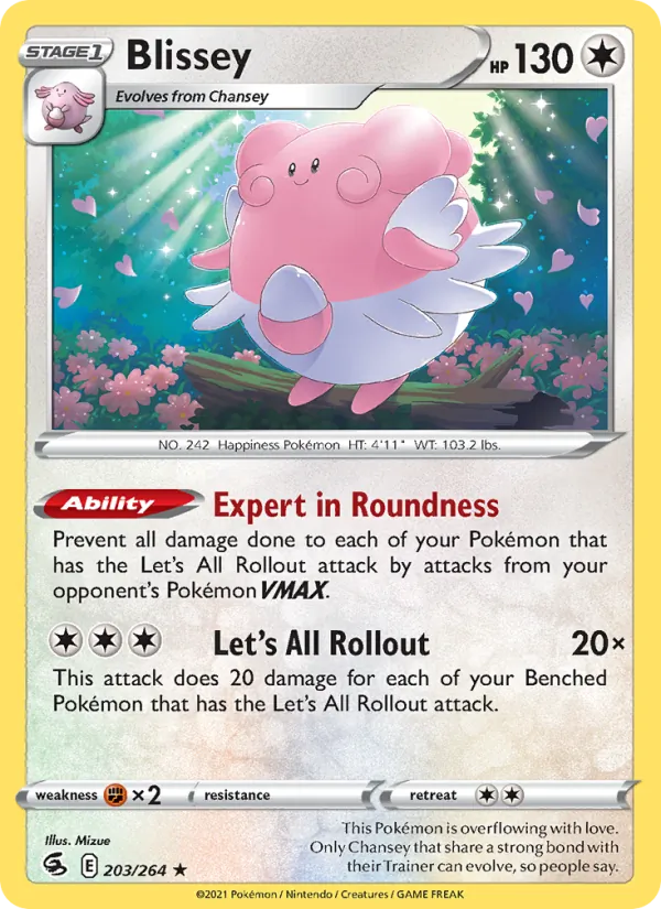 Blissey Reverse Holo 203/264 Fusion Strike Pokémon Card
