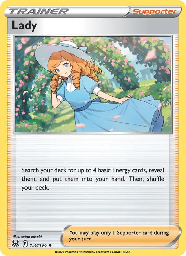 Lady Reverse Holo 159/196 Lost Origin Pokémon Card