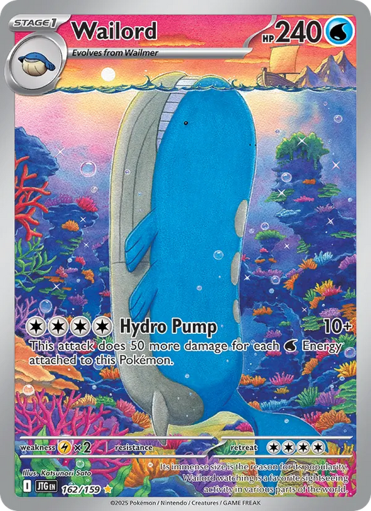 Wailord Holo 162/159 Journey Together Pokémon Card