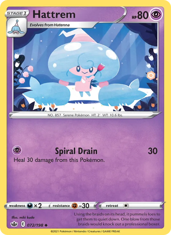 Hattrem Reverse Holo 072/198 Chilling Reign Pokémon Card