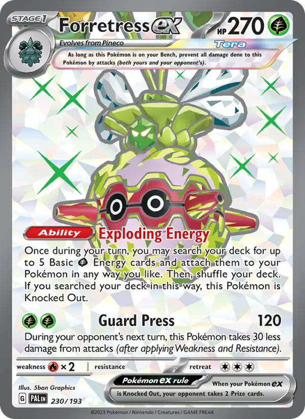 Forretress ex Holo 230/193 Paldea Evolved Pokémon Card