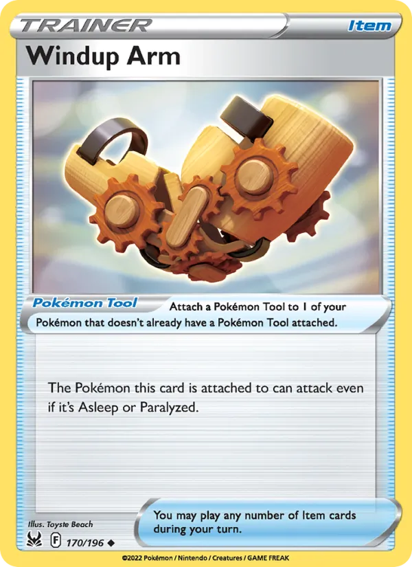 Windup Arm Reverse Holo 170/196 Lost Origin Pokémon Card
