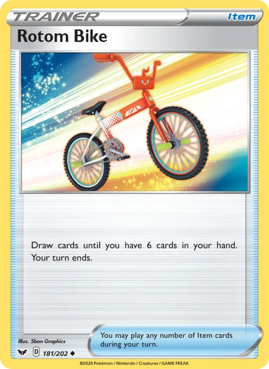 Rotom Bike Reverse Holo 181/202 Sword & Shield Pokémon Card
