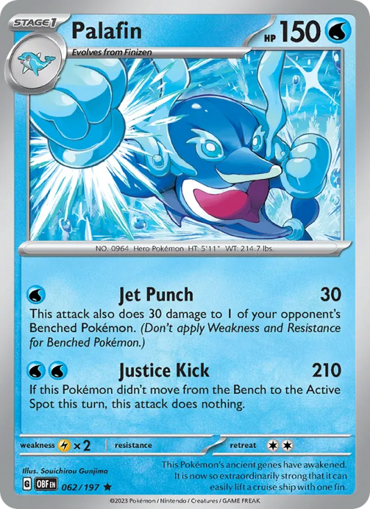 Palafin Normal 062/197 Obsidian Flames Pokémon Card