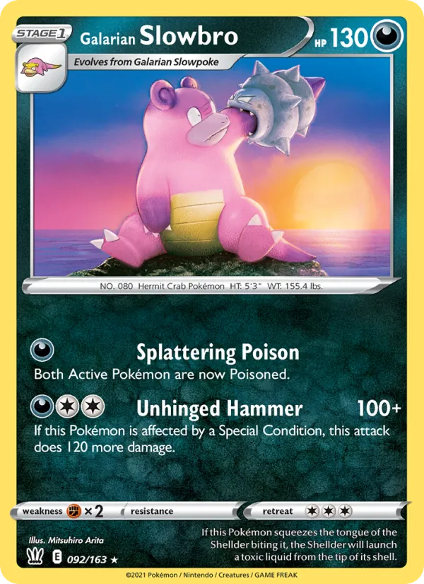 Galarian Slowbro Reverse Holo 092/163 Battle Styles Pokémon Card