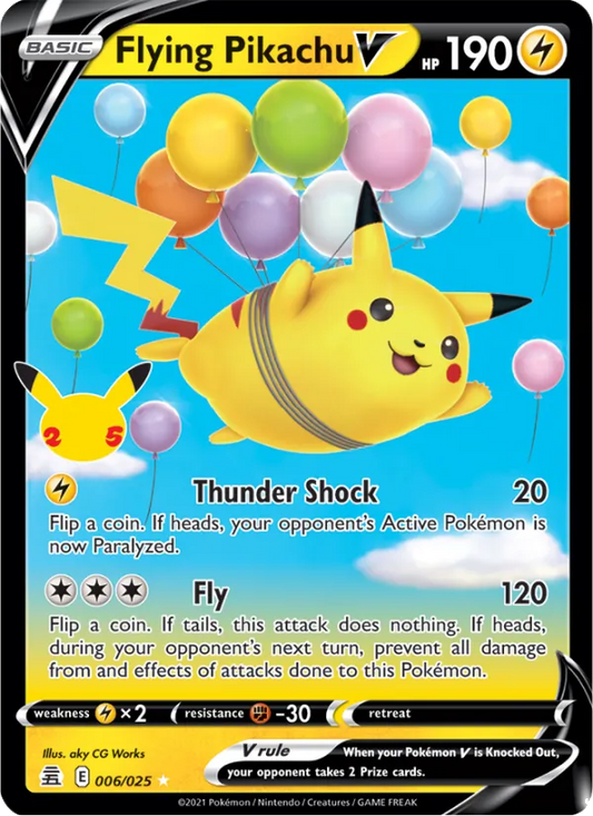 Flying Pikachu V Holo 006/25 Celebrations Pokémon Card