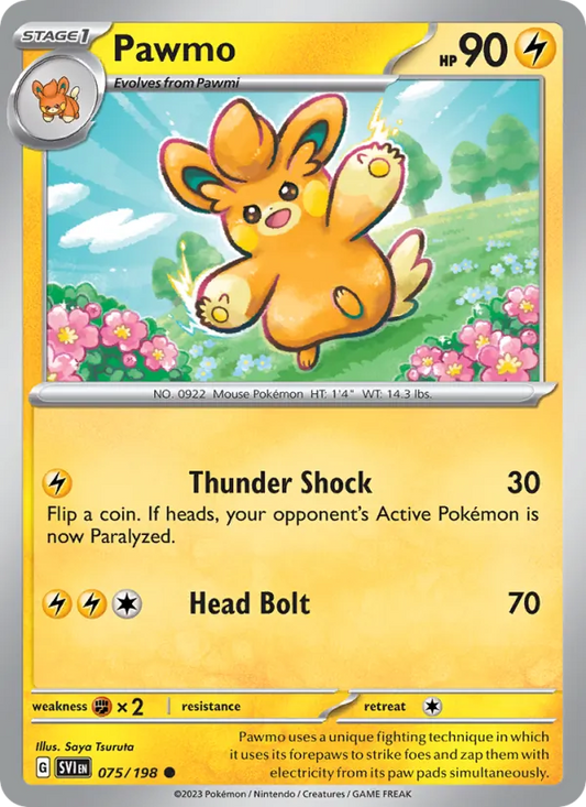 Pawmo Non-Holo 075/198 Scarlet & Violet Pokémon Card