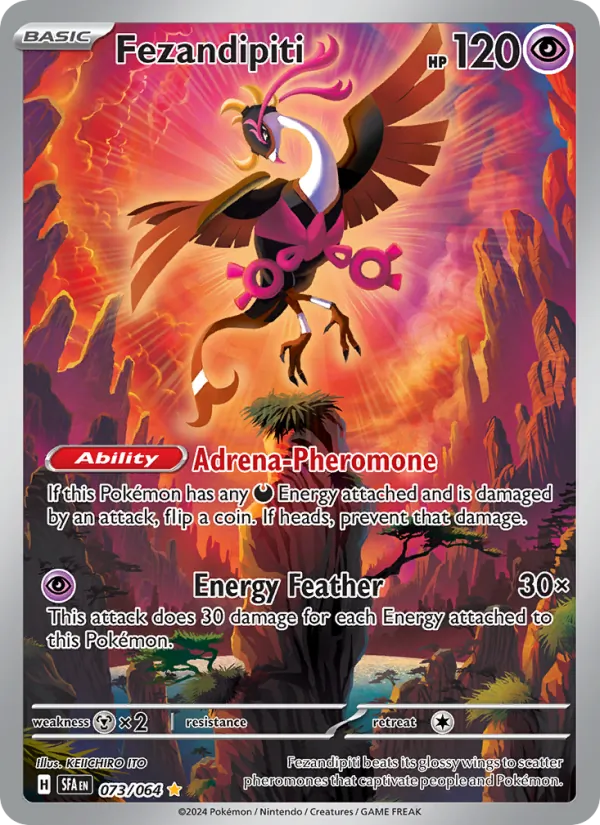 Fezandipiti Holo 073/64 Shrouded Fable Pokémon Card