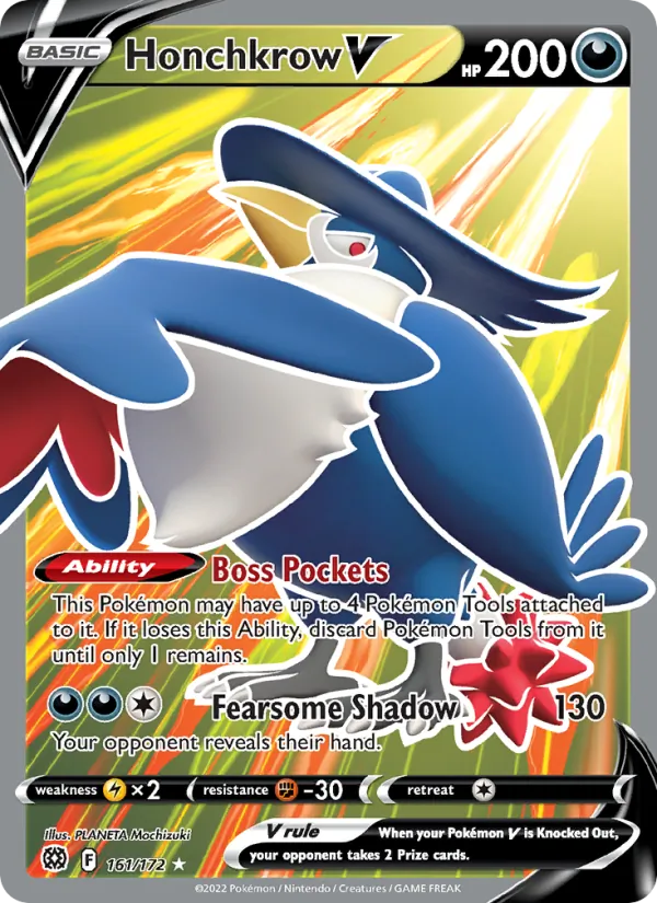 Honchkrow V Holo 161/172 Brilliant Stars Pokémon Card