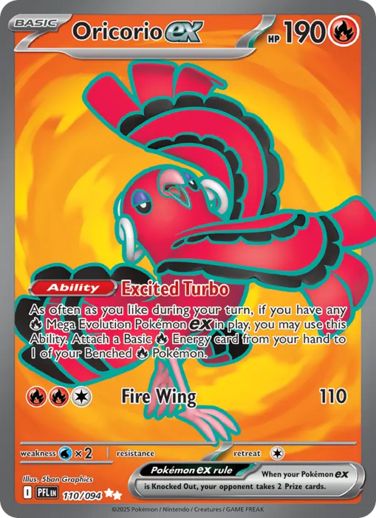 Oricorio ex Holo 110/94 Phantasmal Flames Pokémon Card