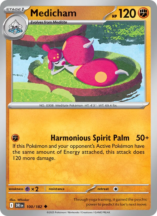 Medicham Normal 100/182 Destined Rivals Pokémon Card