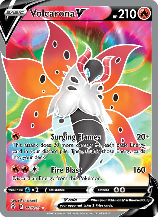 Volcarona V Holo 170/203 Evolving Skies Pokémon Card