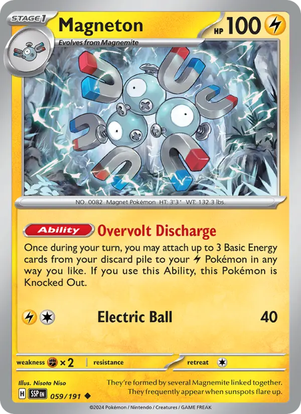 Magneton Reverse Holo 059/191 Surging Sparks Pokémon Card