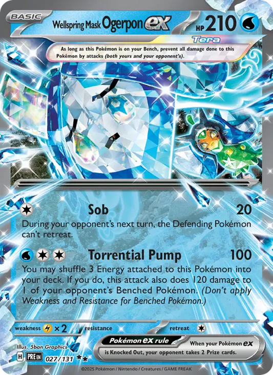 Wellspring Mask Ogerpon ex Holo 027/131 Prismatic Evolutions Pokémon Card