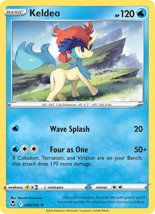Keldeo Reverse Holo 046/195 Silver Tempest Pokémon Card