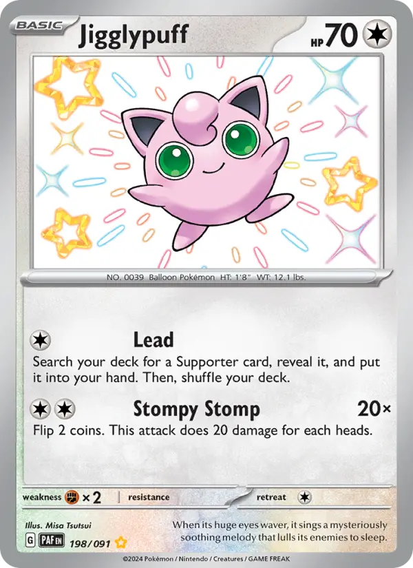 Jigglypuff Holo 198/91 Paldean Fates Pokémon Card