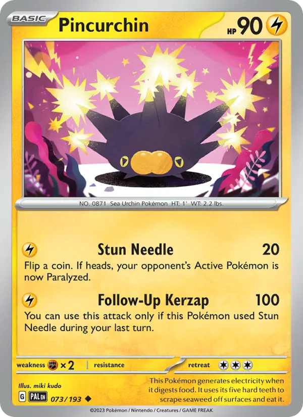 Pincurchin Non-Foil 073/193 Paldea Evolved Pokémon Card