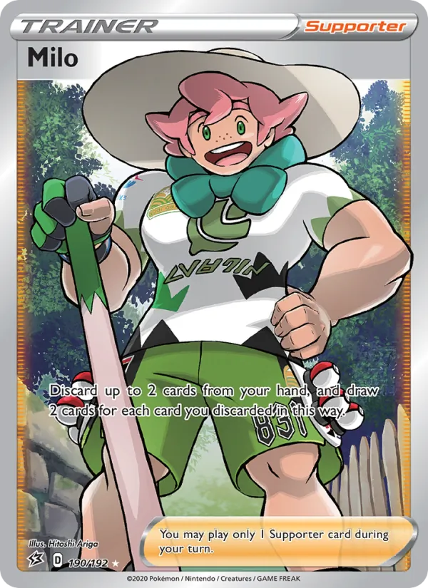 Milo Holo 190/192 Rebel Clash Pokémon Card