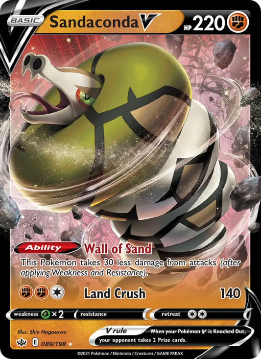 Sandaconda V Holo 089/198 Chilling Reign Pokémon Card