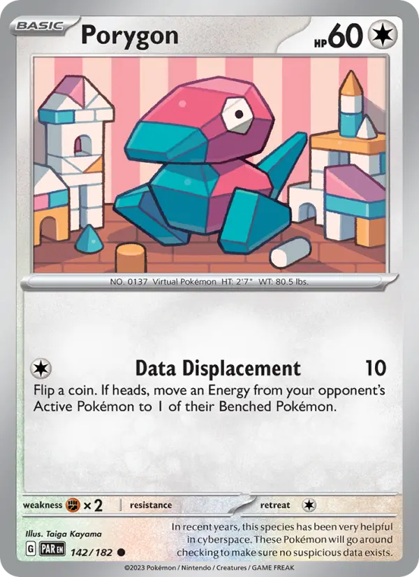 Porygon Reverse Holo 142/182 Paradox Rift Pokémon Card