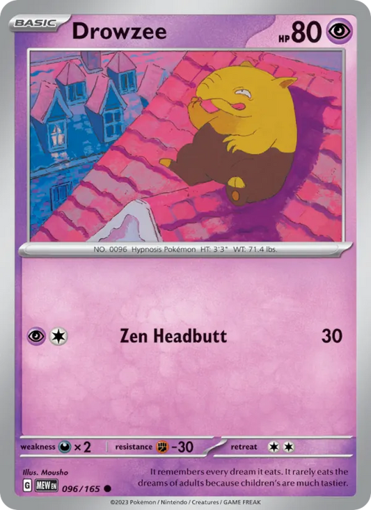 Drowzee Normal 096/165 151 Pokémon Card