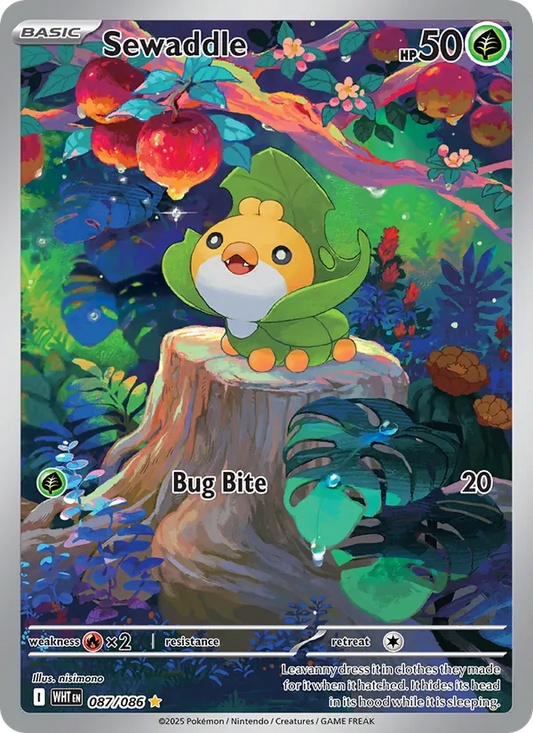 Sewaddle Holo 087/86 White Flare Pokémon Card