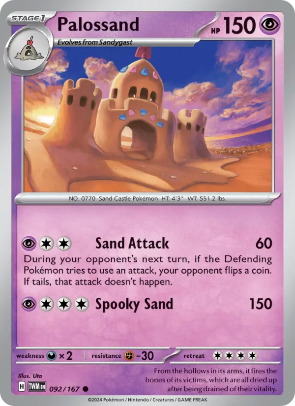 Palossand Reverse Holo 092/167 Twilight Masquerade Pokémon Card