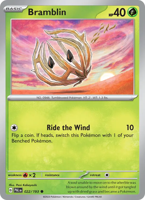 Bramblin Non-Foil 022/193 Paldea Evolved Pokémon Card