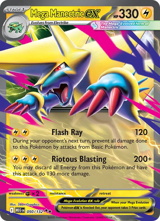 Mega Manectric ex Holo 050/132 Mega Evolution Pokémon Card