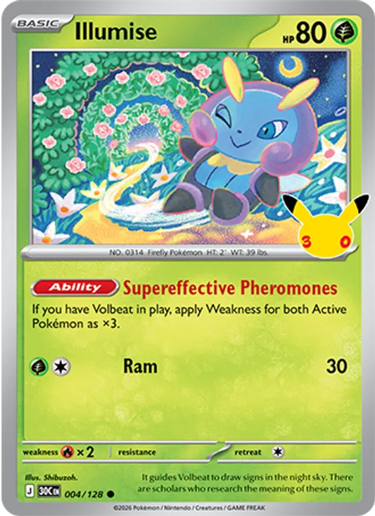 Illumise Normal 004/128 30th Celebration Pokémon Card