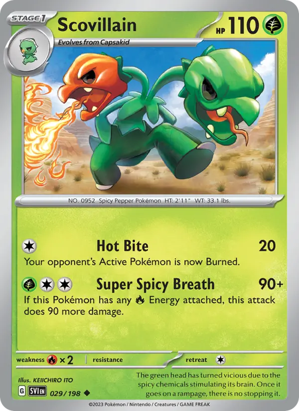 Scovillain Non-Foil 029/198 Scarlet & Violet Pokémon Card