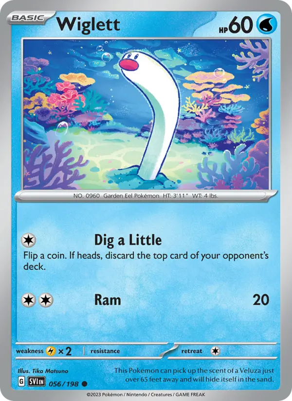 Wiglett Non-Foil 056/198 Scarlet & Violet Pokémon Card