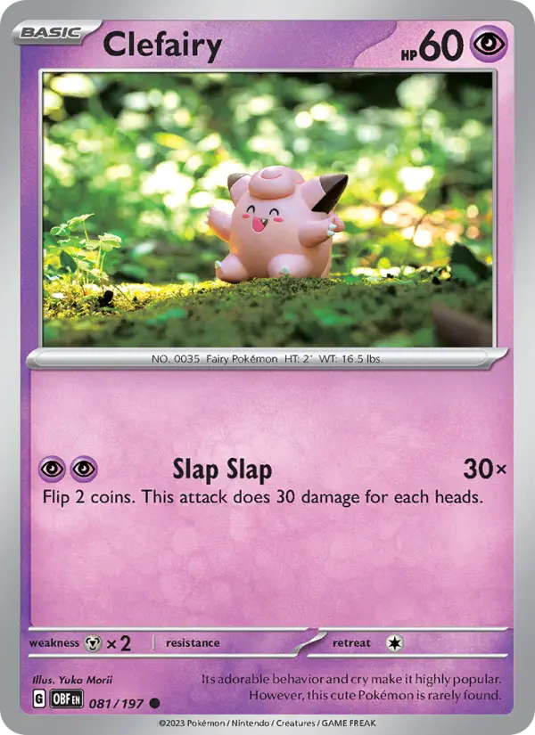 Clefairy Reverse Holo 081/197 Obsidian Flames Pokémon Card
