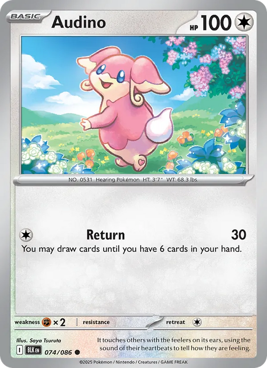 Audino Normal 074/86 Black Bolt Pokémon Card