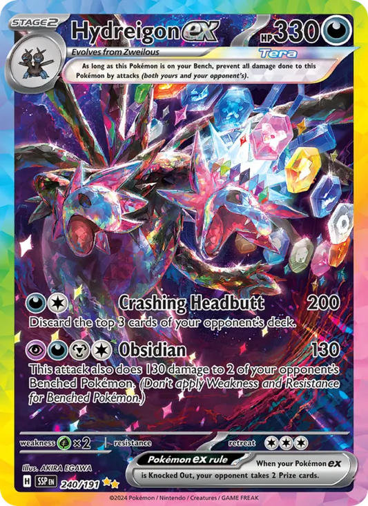 Hydreigon ex Holo 240/191 Surging Sparks Pokémon Card