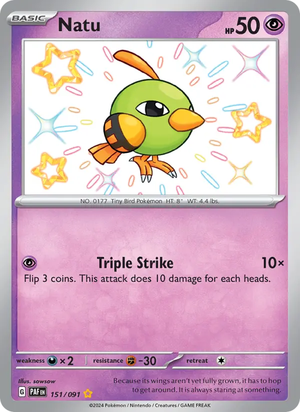 Natu Holo 151/91 Paldean Fates Pokémon Card