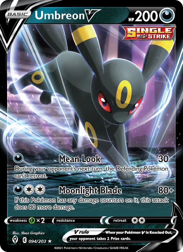 Umbreon V Holo 094/203 Evolving Skies Pokémon Card