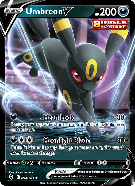 Umbreon V Holo 094/203 Evolving Skies Pokémon Card
